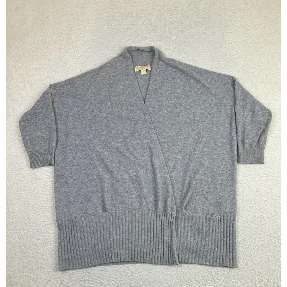 Michael Kors Sweater Womens Small Gray 100% Cashmere Short Sleeve Pullover